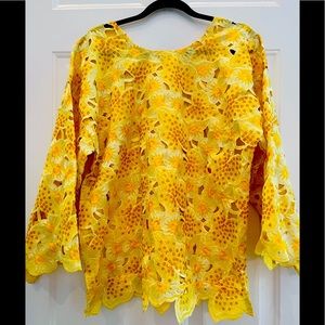 HANDMADE sunburst yellow with sequins tunic